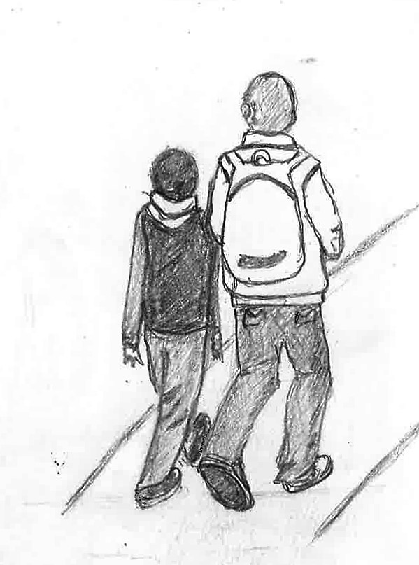 The morning walk to school